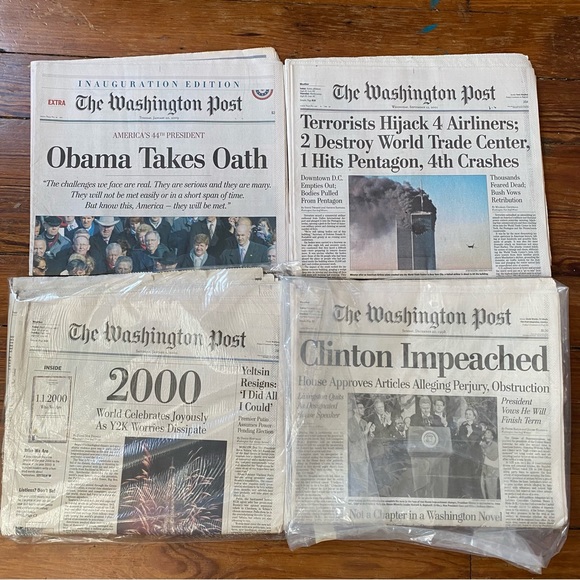 Vintage Other - Original The Washington Post Newspapers Historic Moments In America Set of 4